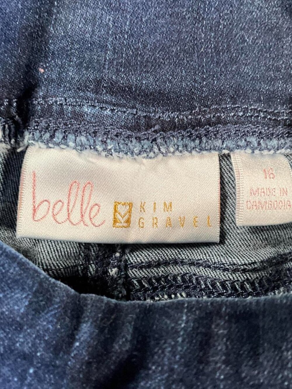 Womens Belle By Kim Gravel Dark Wash Straight Leg Pull-On Stretch Jeans (Sz 16) - Picture 3 of 8
